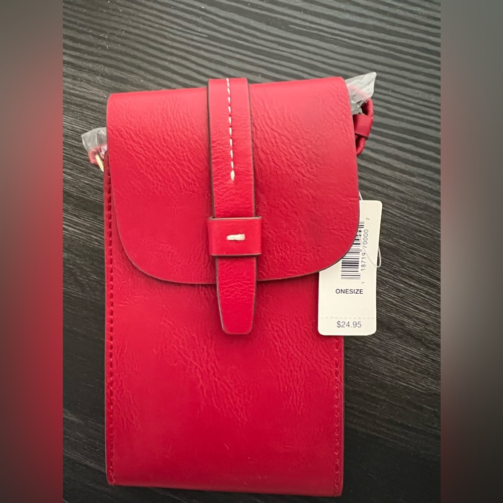 Red crossbody phone bag